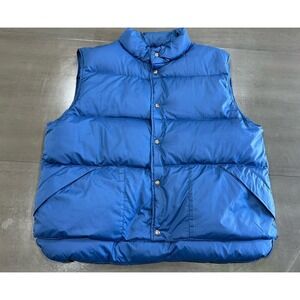 Vintage 80s L.L.Bean Goose Down Blue Puffer Vest Size XL